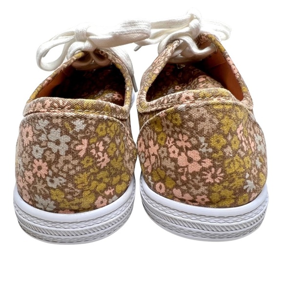 Universal Thread Sneakers Lace Up Canvas Floral Brown Pink 7 - Picture 13 of 16
